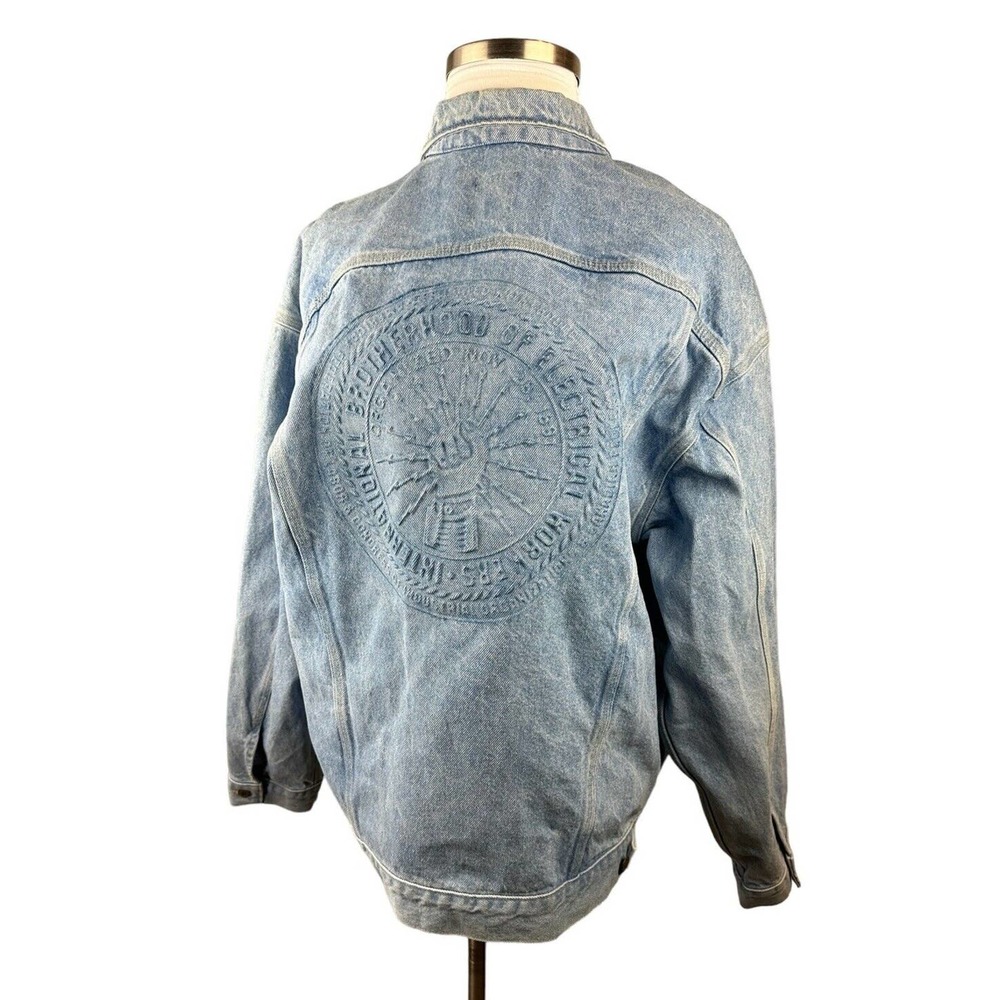 Carhartt Denim Jean Jacket Logo IBEW International Brotherhood Electrical Worker - Picture 4 of 13